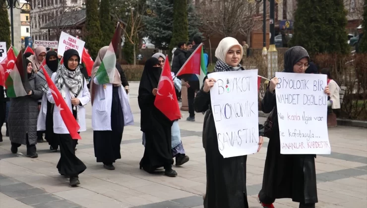 Erzurum’da Sağlık Çalışanları ve Öğrenciler İsrail’e Karşı Sessiz Yürüyüşlerine Devam Ediyor